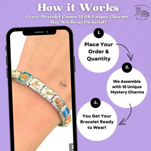 READY TO WEAR Italian Charm Bracelet with 18 Mixed Vintage Charms – Unique Gift - Picture 5 of 6